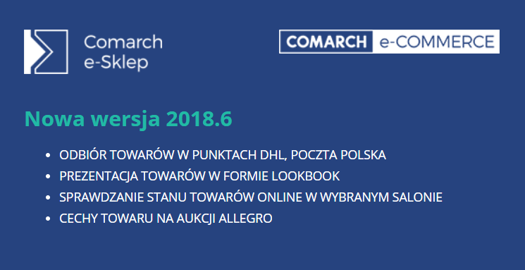Sprawdź nową wersję Comarch e-Sklep 2018.6