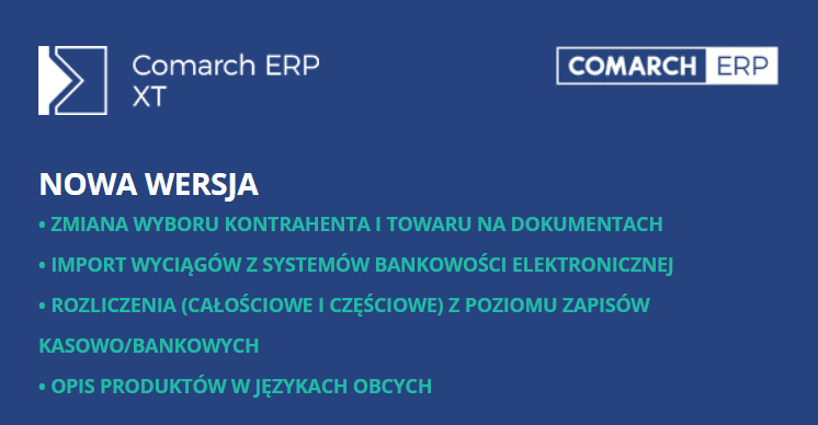 Sprawdź nową wersję Comarch ERP XT