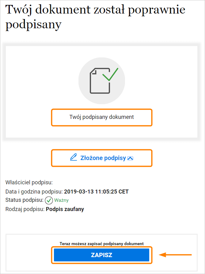 wój dokument został poprawnie podpisany