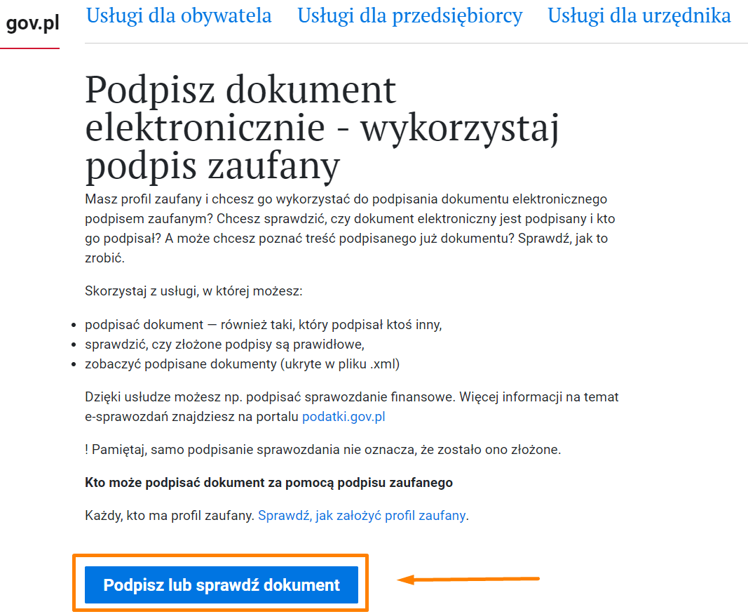 Kliknij przycisk Podpisz dokument