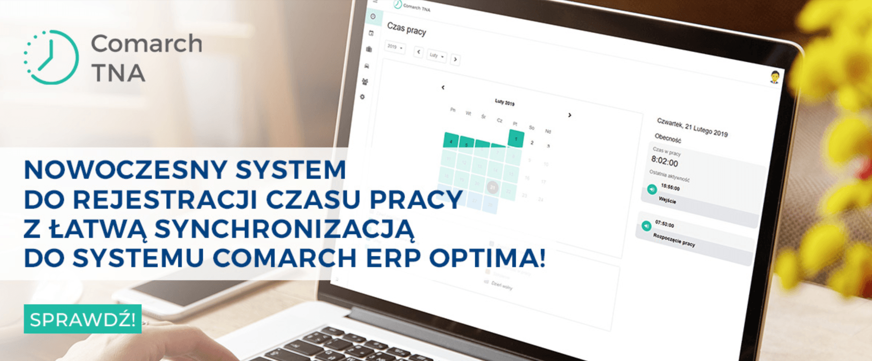 Nowoczesny system do rejestracji czasu pracy z łatwą synchronizacją do systemu Comarch ERP Optima