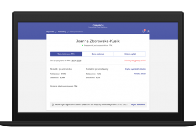 Aplikacja zlicza bieżące i miesięczne składki pracowników w ramach obsługi PPK