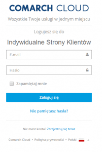 Logowanie na Indywidualną stronę dla klienta