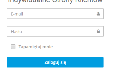 Logowanie na Indywidualną stronę dla klienta