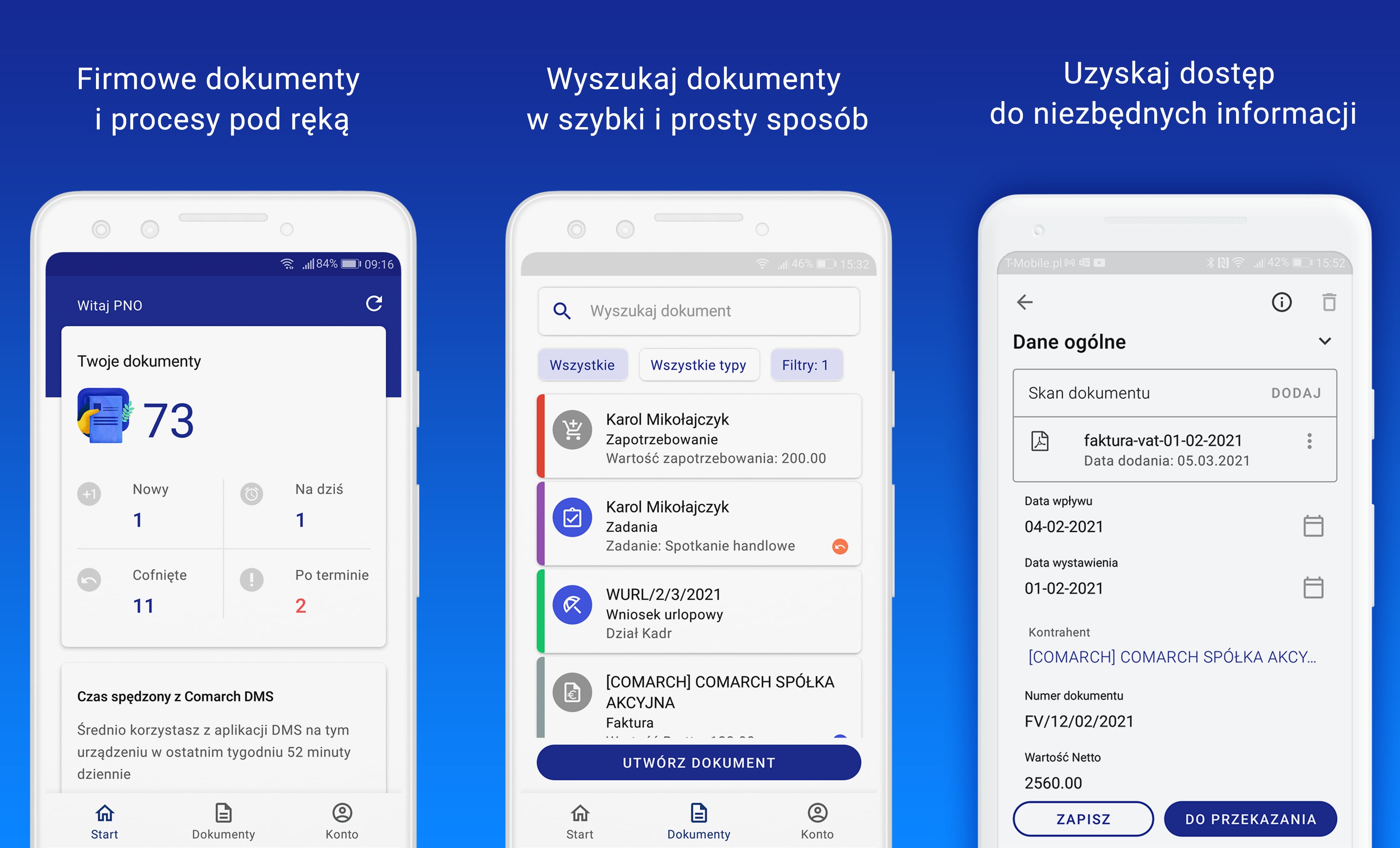 Aplikacja mobilna Comarch DMS 2021.0
