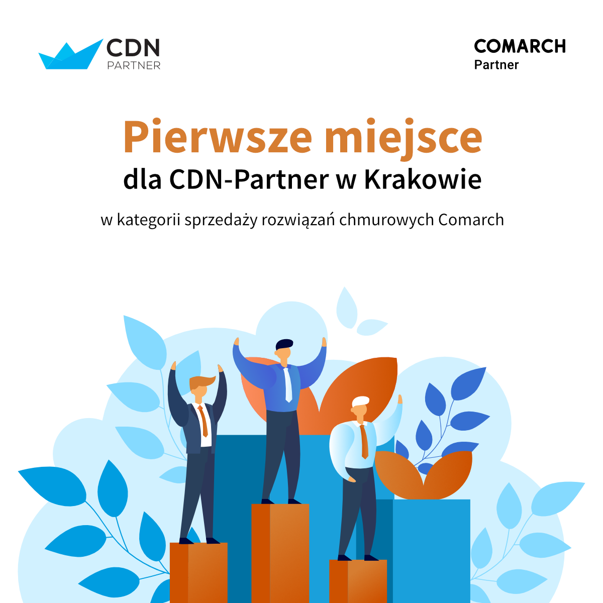 Pierwsze miejsce dla firmy CDN-Partner w Krakowie w kategorii sprzedaży rozwiązań chmurowych Comarch