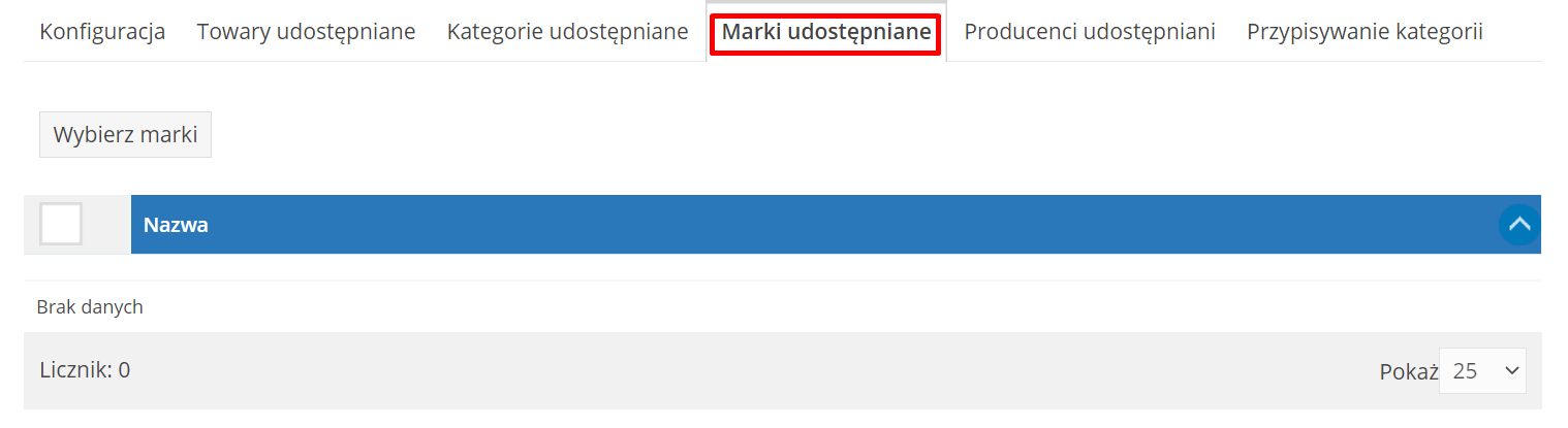 Marki udostępniane w Comarch e-Sklep w porównywarkach cen