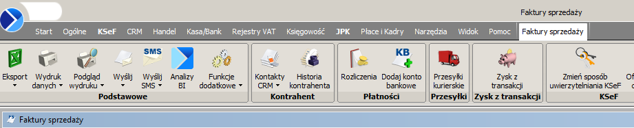 Handel/Lista faktur/Zmień sposób uwierzytelniania